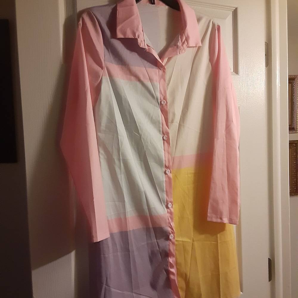 Fashion custom made Multicolored Pastel dress